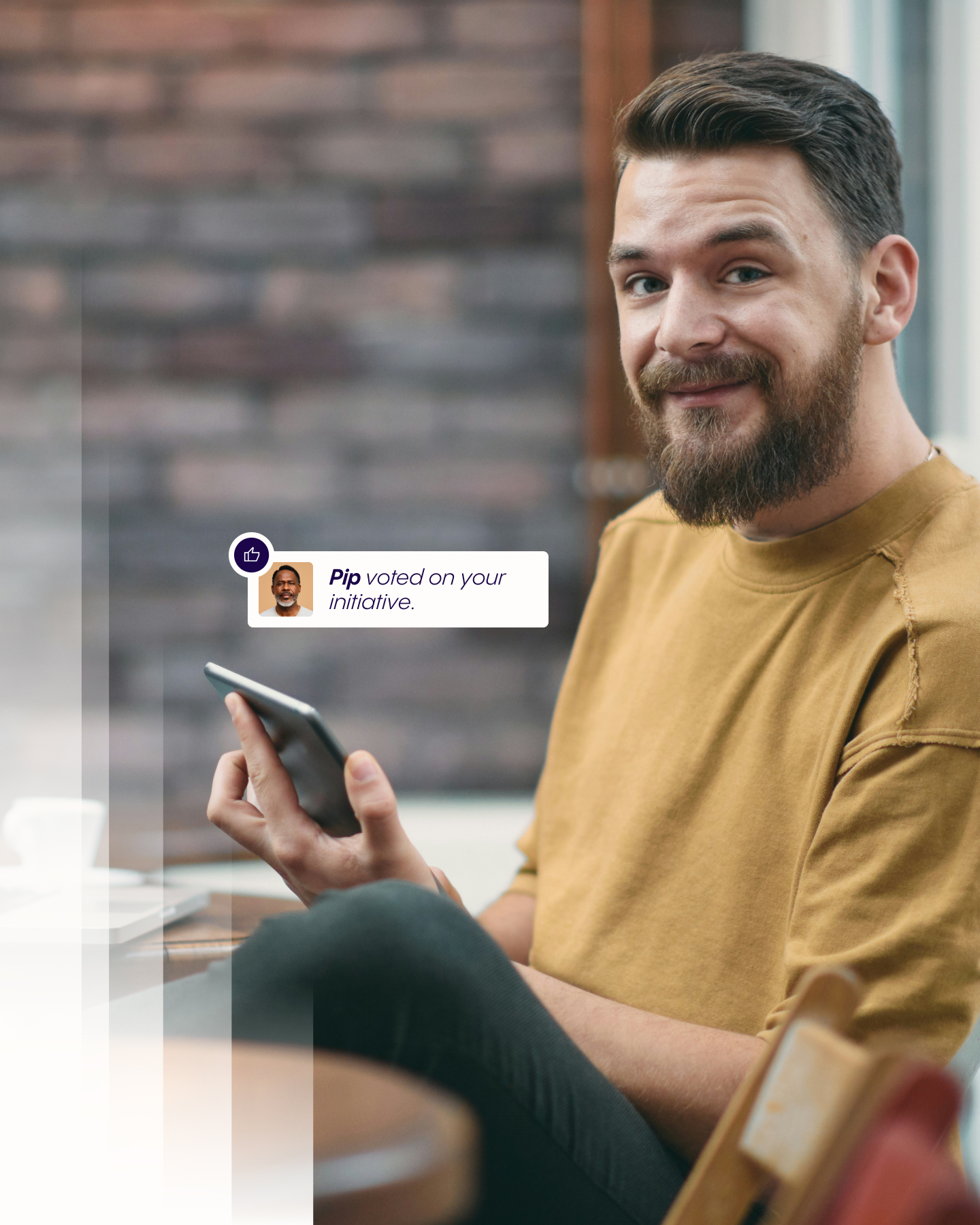 Person using FluidForum on phone